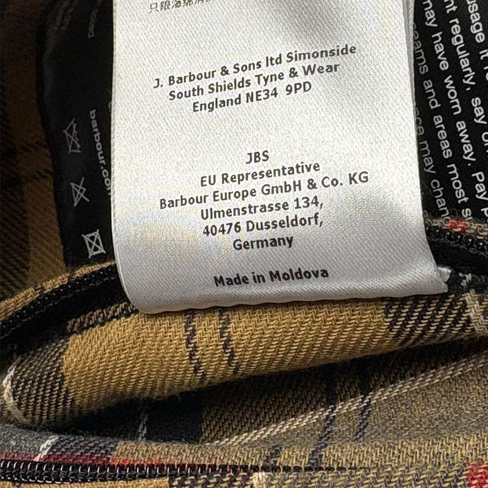 Barbour Beadnell Waxed Jacket Womens 18 2XL Navy Tartan Removable Hood $453 - Picture 11 of 16